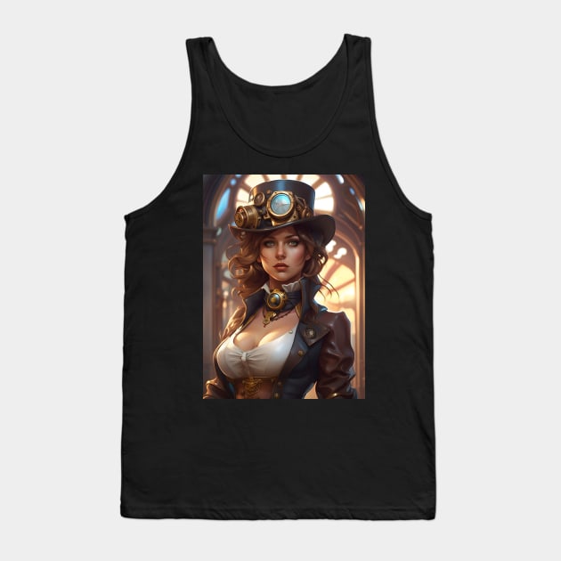 Steampunk Lady Tank Top by PrancingPeekees